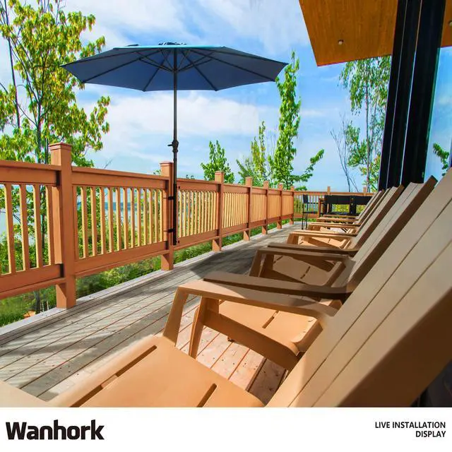 Alt view image 6 of 6 - Wanhork Heavy Duty 304 Stainless Steel Patio Umbrella Holder,for Outdoor Fixed Deck Railing (Grille/Post) Sun Umbrella Base and Bracket(Post, Black)