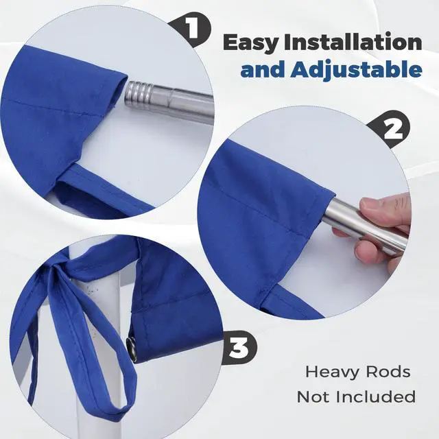 Alt view image 4 of 7 - Universal Waterproof Pergola Canopy Shade Cover Replacement - 17'x6.8' Outdoor Sun Shades Canopy Top for Patio Gazebo Deck Balcony Porch, Cover Only (Blue)