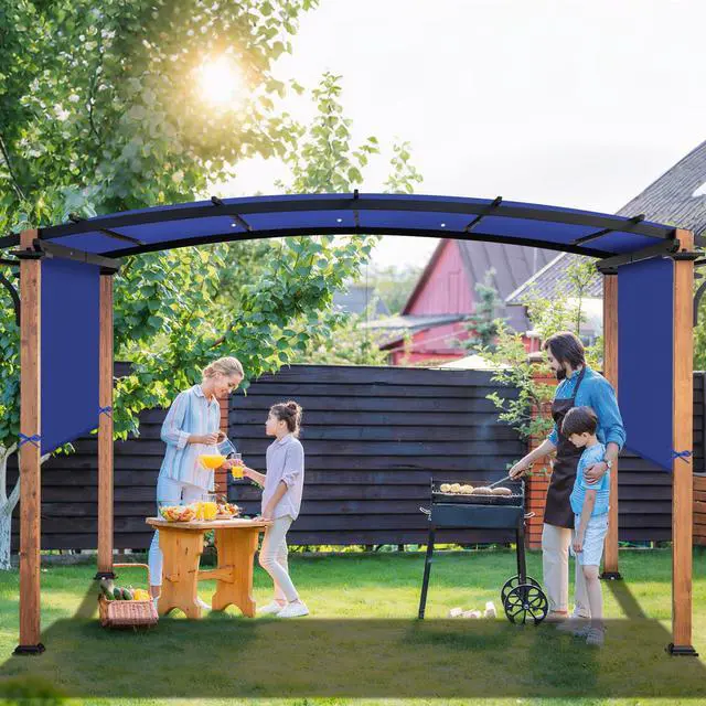 Alt view image 7 of 7 - Universal Waterproof Pergola Canopy Shade Cover Replacement - 17'x6.8' Outdoor Sun Shades Canopy Top for Patio Gazebo Deck Balcony Porch, Cover Only (Blue)