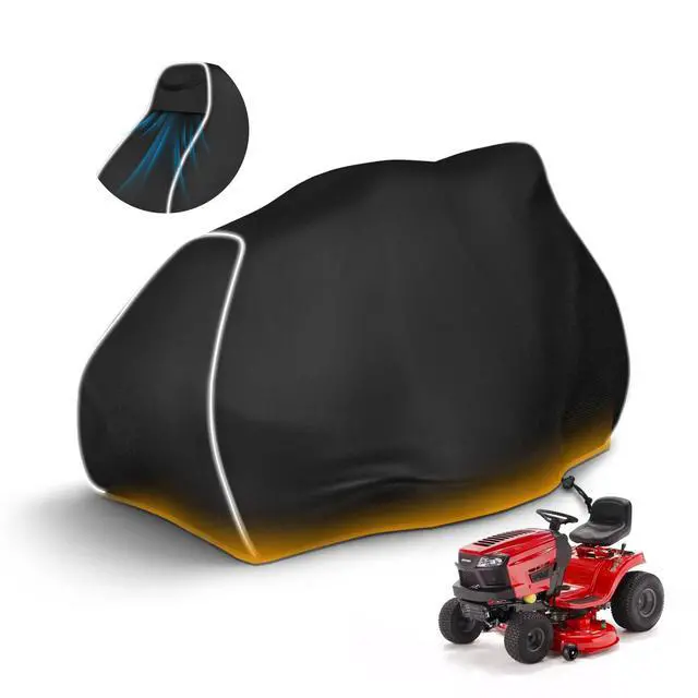 Main image of Zenicham Riding Lawn Mower Cover, 600D UV & Dust & Water Resistant Lawn Tractor Cover, Durable Outdoor Universal Riding Lawnmower Cover with Reflective Strip(72"L x 54"W x 46"H/Black)