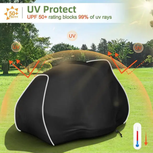 Alt view image 6 of 7 - Zenicham Riding Lawn Mower Cover, 600D UV & Dust & Water Resistant Lawn Tractor Cover, Durable Outdoor Universal Riding Lawnmower Cover with Reflective Strip(72"L x 54"W x 46"H/Black)