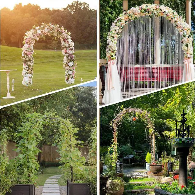 Alt view image 6 of 6 - Thickened Tube Garden Arch Trellis, 4.6 * 7.8 or 6.4 * 7.5Ft, Metal Archway Arbor Stable Outdoor Garden Trellis for Climbing Plants, Party Wedding Arch Decoration