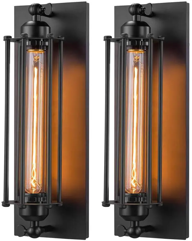 Main image of Licperron Sconces Wall Lighting, Industrial Black Wall Sconces Antique Wall Light Fixtures for Bedside, Bar, Restaurant, Hallway, Indoor&Outdoor Decor, E26 & E27 Bar Lights, UL Approval, 2 Pack
