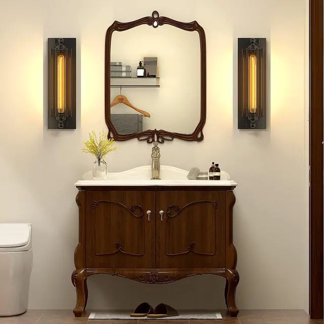 Alt view image 6 of 7 - Licperron Sconces Wall Lighting, Industrial Black Wall Sconces Antique Wall Light Fixtures for Bedside, Bar, Restaurant, Hallway, Indoor&Outdoor Decor, E26 & E27 Bar Lights, UL Approval, 2 Pack