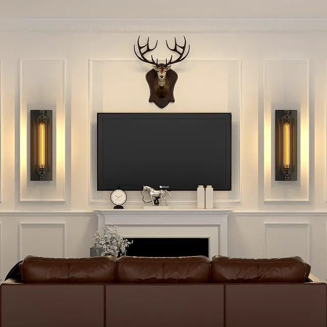 Alt view image 7 of 7 - Licperron Sconces Wall Lighting, Industrial Black Wall Sconces Antique Wall Light Fixtures for Bedside, Bar, Restaurant, Hallway, Indoor&Outdoor Decor, E26 & E27 Bar Lights, UL Approval, 2 Pack