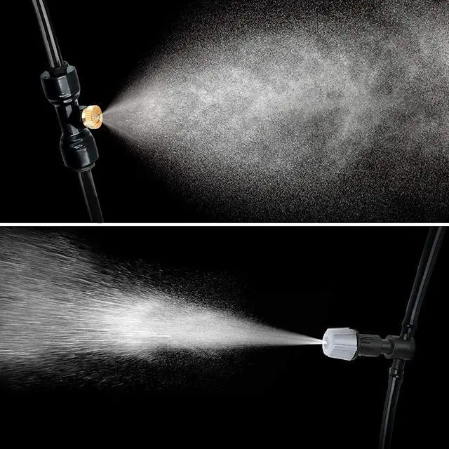 Alt view image 7 of 7 - Bonviee Misters for Outside Patio, 100FT Misting Cooling System for Patio, 100FT (30M) Misting Line+28 Mist Nozzles+3/4" Brass Adapter, Pre-Assembled Garden & Greenhouse Watering System