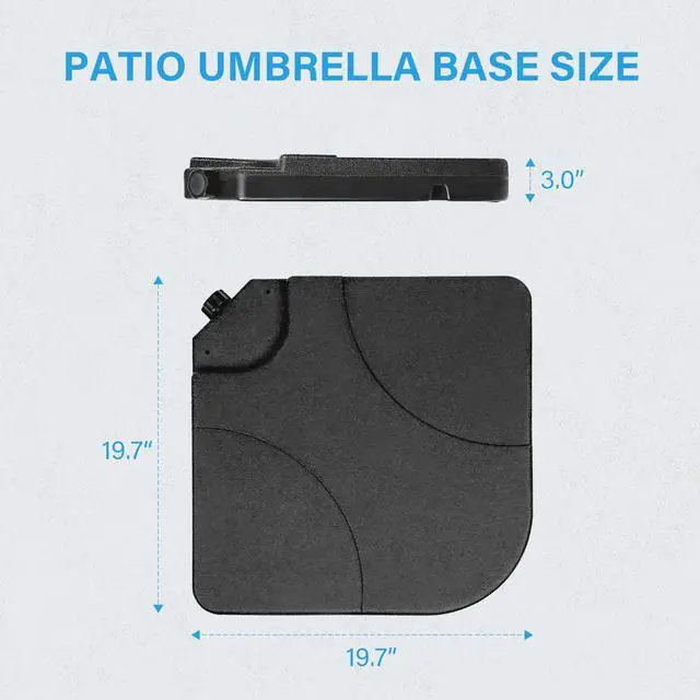 Alt view image 2 of 7 - HealSmart 176lb Capacity Heavy-Duty Cantilever Offset Patio Umbrella Base Square Stand - Fill with Sand or Water