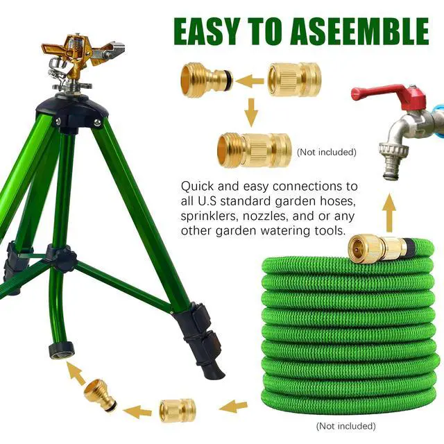 Alt view image 5 of 5 - LIULO TOOL Impact Sprinkler on Tripod Base, 2 Pack Tripod Sprinklers with Head, 360 Degree Large Area Irrigation with Extension Legs Flip Locks, Heavy Duty 3/4" Connector for Lawn Yard Garden