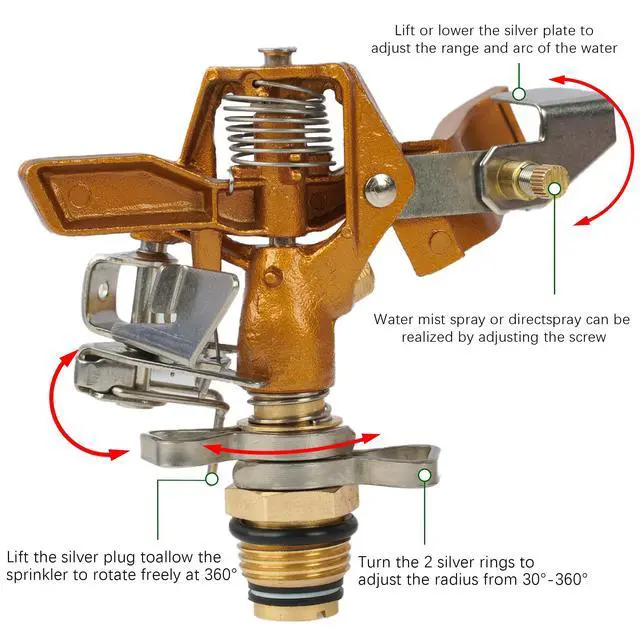 Alt view image 3 of 5 - LIULO TOOL Impact Sprinkler on Tripod Base, 2 Pack Tripod Sprinklers with Head, 360 Degree Large Area Irrigation with Extension Legs Flip Locks, Heavy Duty 3/4" Connector for Lawn Yard Garden
