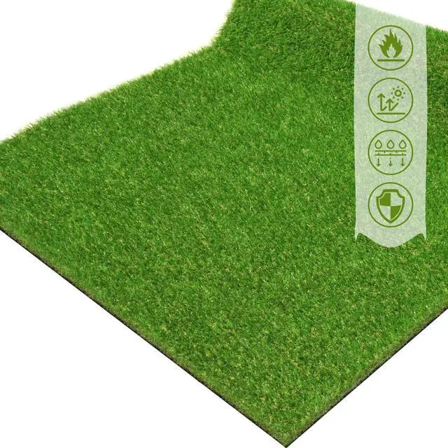 Main image of ZGR Artificial Grass Turf Lawn 4'10" x 8' Outdoor Rug, 0.8" Premium Realistic Turf for Garden, Yard, Home Landscape, Playground, Dogs Synthetic Grass Mat Fake Grass Rug, Rubber Backed with Drain Holes