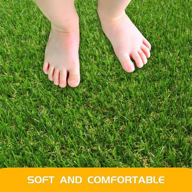 Alt view image 2 of 7 - ZGR Artificial Grass Turf Lawn 4'10" x 8' Outdoor Rug, 0.8" Premium Realistic Turf for Garden, Yard, Home Landscape, Playground, Dogs Synthetic Grass Mat Fake Grass Rug, Rubber Backed with Drain Holes