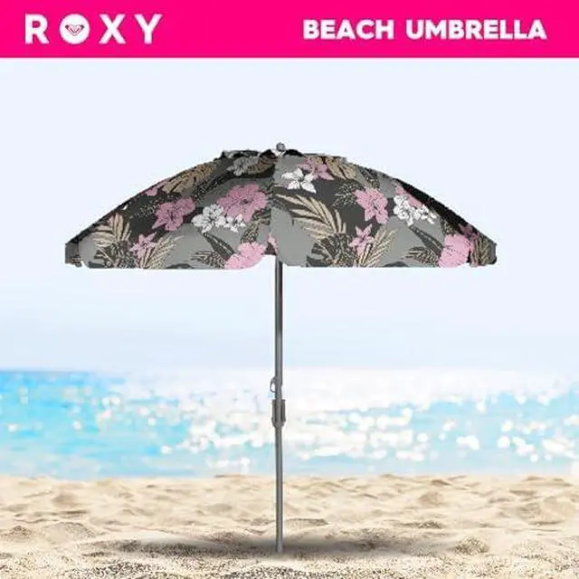 Alt view image 3 of 7 - ROXY Beach Umbrella with UV 50+ Sun Protection Adjustable Tilt, Windproof Design, Lightweight Portable Umbrella with Carry Bag Perfect for Beach, Patio, or Outdoor Use