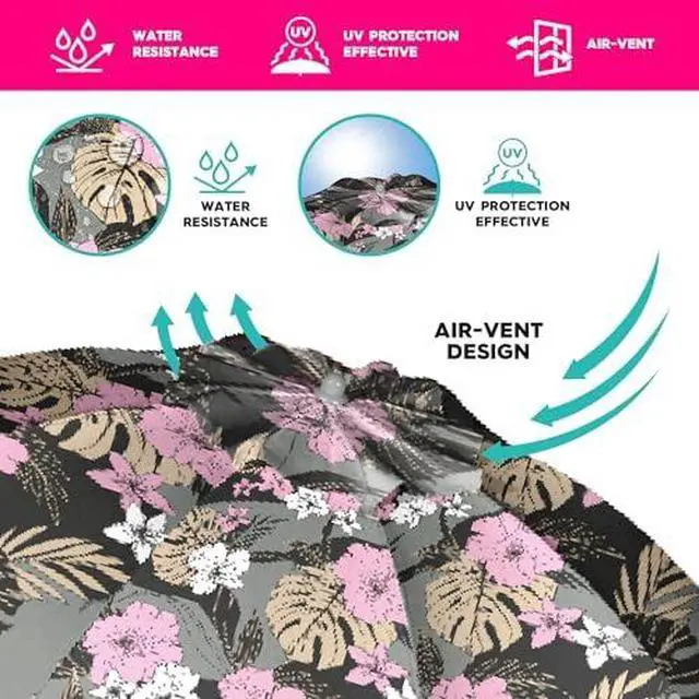 Alt view image 6 of 7 - ROXY Beach Umbrella with UV 50+ Sun Protection Adjustable Tilt, Windproof Design, Lightweight Portable Umbrella with Carry Bag Perfect for Beach, Patio, or Outdoor Use
