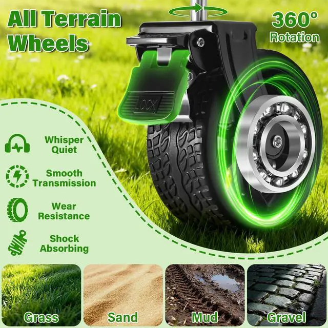 Alt view image 4 of 7 - Wagon Cart Foldable,500Lbs Collapsible Wagon Cart with Wheels Portable, All Terrain Outdoor Utility Carts for Groceries, Camping, Sports, Garden, Shopping, Black