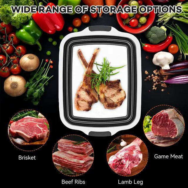 Alt view image 5 of 7 - BBQ Prep Tub with Lid and Cutting Board, Collapsible Barbecue Tool Set for Marinating, Meal Prep, Food Storage, Grilling, Camping and Outdoor Cooking, Dishwasher Safe, Black XX-Large
