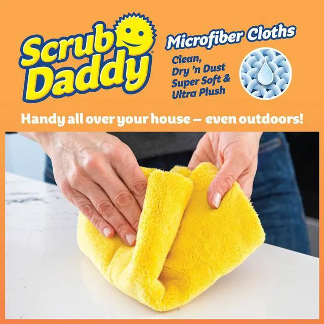 Alt view image 4 of 7 - Scrub Daddy Household Cleaning + BBQ Bundle - BBQ Daddy Bristle Free Grill Brush - 2 Microfiber Cleaning Towels - All Purpose Cleaner PowerPaste Cleaning Paste + Scrub Mommy Sponge