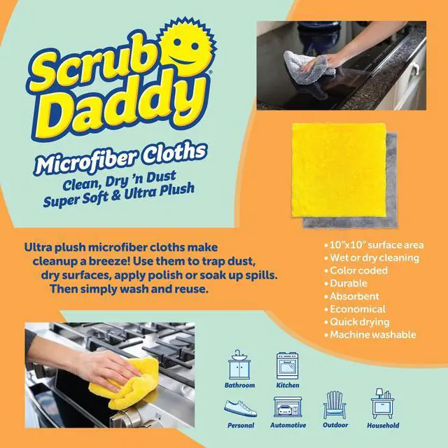 Alt view image 5 of 7 - Scrub Daddy Household Cleaning + BBQ Bundle - BBQ Daddy Bristle Free Grill Brush - 2 Microfiber Cleaning Towels - All Purpose Cleaner PowerPaste Cleaning Paste + Scrub Mommy Sponge
