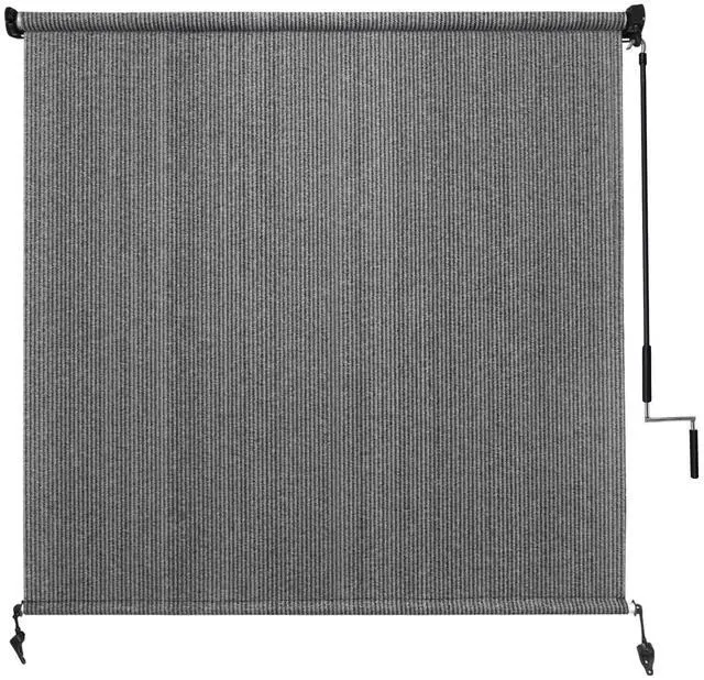 Main image of Amagenix Outdoor Roller Shade 8'(W) X 8'(H), Exterior Cordless Patio Shades Roll Up Outdoor Blinds with 90% UV Protection, Two-Section Poles with One-Piece Fabric, Grey