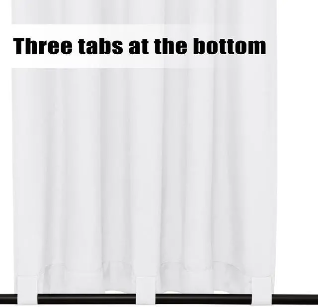 Alt view image 3 of 7 - Easy-Going Outdoor Curtains Waterproof Windproof Weatherproof Curtain for Patio, Cabana, Porch, Pergola and Gazebo, Grommet Top and Tab Bottom Drape, 6panels, 54x84 inch, White