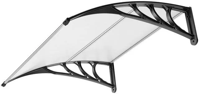Main image of VIVOHOME Polycarbonate Window Door Awning Spliced Canopy Transparent with Black Bracket 40 Inch x 40 Inch