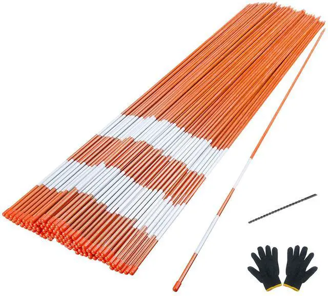Main image of Sunnyglade 100PCS 48 Inch Driveway Marker 5/16 Inch Dia Reflective Driveway Poles Fiberglass Snow Stakes with Reflective Tape for Easy Visibility at Night