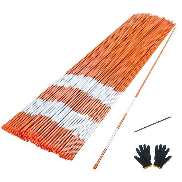 Alt view image 4 of 7 - Sunnyglade 100PCS 48 Inch Driveway Marker 5/16 Inch Dia Reflective Driveway Poles Fiberglass Snow Stakes with Reflective Tape for Easy Visibility at Night