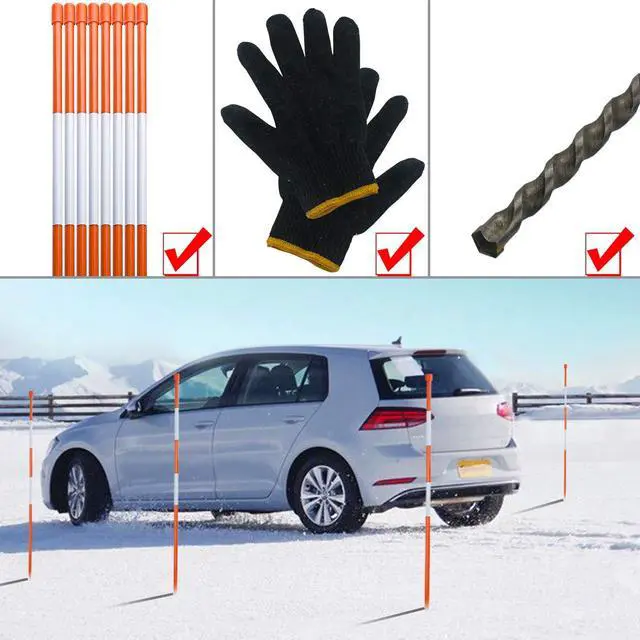 Alt view image 7 of 7 - Sunnyglade 100PCS 48 Inch Driveway Marker 5/16 Inch Dia Reflective Driveway Poles Fiberglass Snow Stakes with Reflective Tape for Easy Visibility at Night