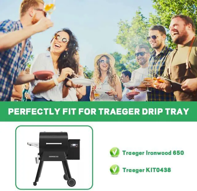 Alt view image 3 of 7 - Stainless Steel Drip Pan Heat Baffle Replacement for Traeger Ironwood 650 Series, Drip Tray Compatible with Ironwood 650 Grill/Traeger KIT0438 Pellet Smoker Grills Parts/Drip Tray Liners BAC506