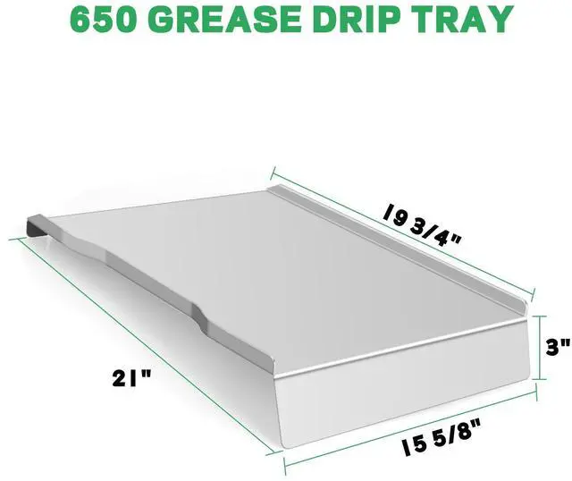 Alt view image 2 of 7 - Stainless Steel Drip Pan Heat Baffle Replacement for Traeger Ironwood 650 Series, Drip Tray Compatible with Ironwood 650 Grill/Traeger KIT0438 Pellet Smoker Grills Parts/Drip Tray Liners BAC506