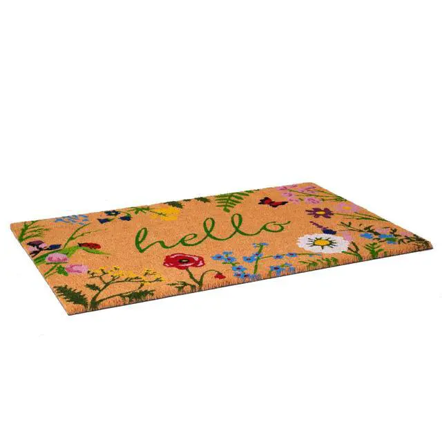 Alt view image 6 of 7 - Calloway Mills 105993048 Floral Hello Doormat, 30"x48"