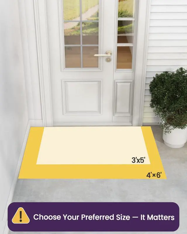 Alt view image 2 of 7 - DEXI Front Door Mat Outside Entrance Welcome, Summer Floral Entryway Doormat Dirt Trapper, Heavy Duty Non Slip Large Entry Mats for Patio Garage Porch Home Decorative, 3x5, Bee and Flower