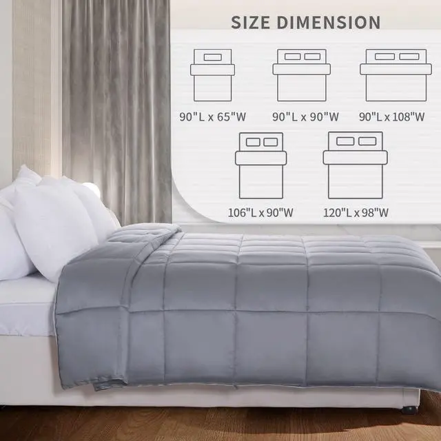 Alt view image 4 of 6 - NEXHOME PRO Viscose from Bamboo Cooling Comforter,Light Grey Queen Lightweight Organic Natural Duvet Insert, Summer Bedding Blanket Cool for Hot Sleepers, 8 Corner Tabs(90"x 90")