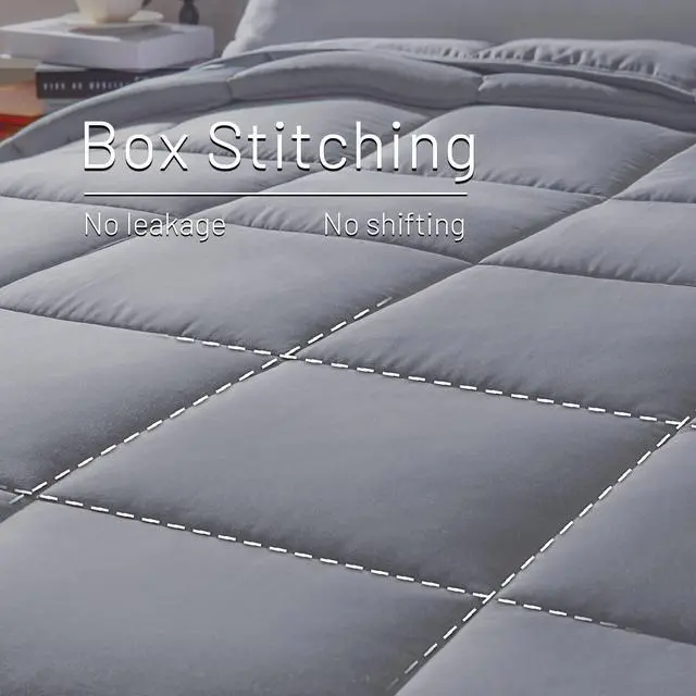 Alt view image 6 of 6 - NEXHOME PRO Viscose from Bamboo Cooling Comforter,Light Grey Queen Lightweight Organic Natural Duvet Insert, Summer Bedding Blanket Cool for Hot Sleepers, 8 Corner Tabs(90"x 90")