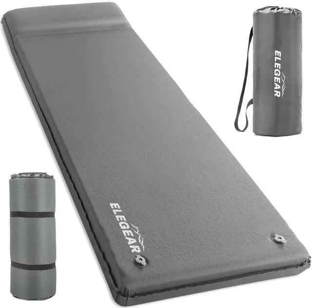Main image of Elegear Self Inflating Sleeping Pad, 3.15" Ultra-Thick Memory Foam Camping Pad with Pillow Fast Inflating in 20s Insulated Camping Mattress Pad 4-Season Camp Sleeping Mat for Camp/Travel/Car/Tent
