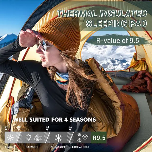 Alt view image 4 of 7 - Elegear Self Inflating Sleeping Pad, 3.15" Ultra-Thick Memory Foam Camping Pad with Pillow Fast Inflating in 20s Insulated Camping Mattress Pad 4-Season Camp Sleeping Mat for Camp/Travel/Car/Tent