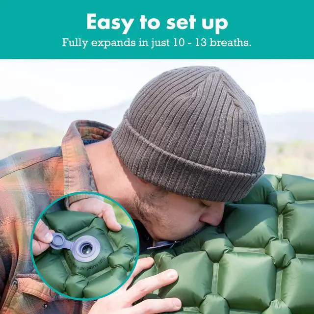 Alt view image 6 of 6 - Sleepingo Light Weight Sleeping Mat for Camping - Ultralight Backpacking Sleeping Pad - Inflatable, Compact Sleep Pad for Hiking and Travel - Portable Backpacker Sleep Mat - Pack of 2-73.5" x 21.5"