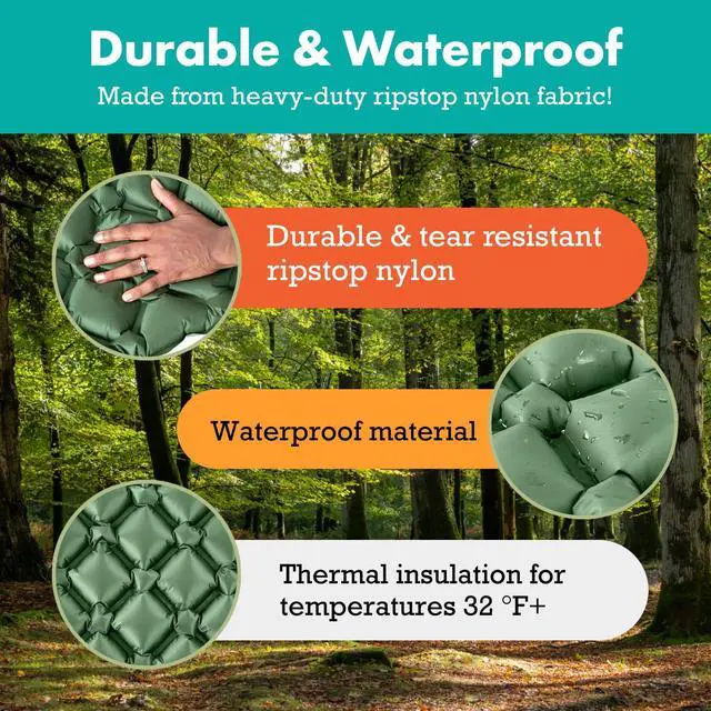 Alt view image 4 of 6 - Sleepingo Light Weight Sleeping Mat for Camping - Ultralight Backpacking Sleeping Pad - Inflatable, Compact Sleep Pad for Hiking and Travel - Portable Backpacker Sleep Mat - Pack of 2-73.5" x 21.5"