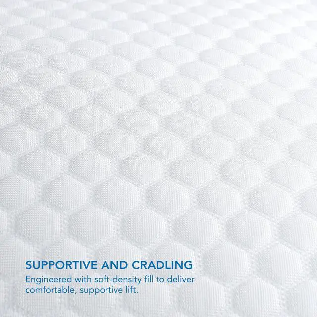 Alt view image 7 of 7 - Columbia Comfort Ice Fiber Back & Stomach Sleeper Down Alternative Bed Pillow with Polyester Fiberfill, Supportive Cooling Double Sided Breathable Cover - Standard/Queen, Pack of 1