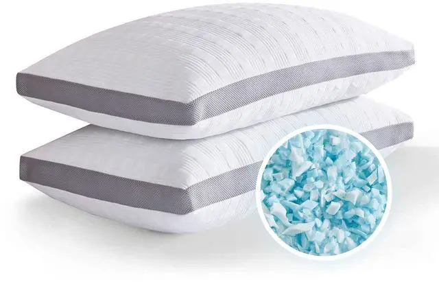 Main image of Meoflaw Cooling Pillows King Size Set of 2,Shredded Memory Foam Bed Pillows for Sleeping, Supportive Pillows for Back & Side Sleepers,Adjustable King Size with Removable Cover