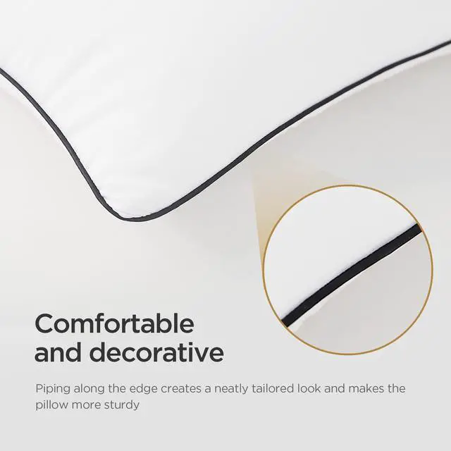Alt view image 4 of 6 - Acanva Cooling Bed Pillows for Sleeping, Luxury Hotel Quality 3D Microfiber Filling with Breathable Cover for Side Back and Stomach Sleepers, Reduces Neck Pain,King (Pack of 4), Black