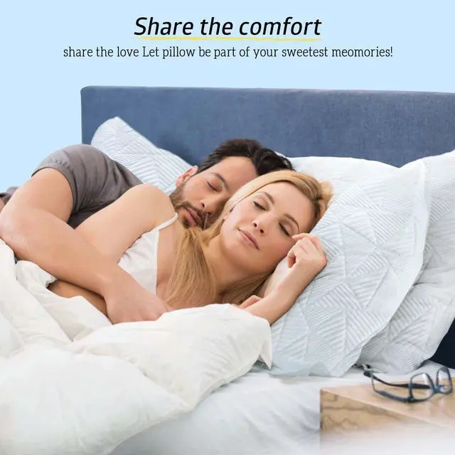 Alt view image 6 of 7 - BETU Cooling King Size Pillows Set of 2, Shredded Memory Foam Cool Pillows for Hot Sleepers, Adjustable Firm Soft Support Bed Pillows Perfect for Back Neck Pain and Side Sleeping with Cover, White