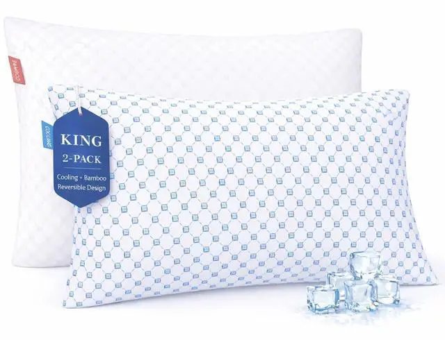 Main image of Nestl King Size Cooling Pillow for Sleeping 2 Pack, Luxury Shredded Memory Foam King Pillow Set of 2, Adjustable Cold Gel Pillows for Hot Sleepers Supportive Cool Pillow for Side Back Stomach Sleepers