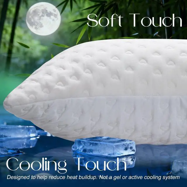 Alt view image 5 of 7 - btasleeep Side Sleeper Pillows for Neck & Shoulder Comfort - Ergonomic Curved Crescent Design, Adjustable Shredded Memory Foam, Cooling & Soft Cover, Extra Fill Included, King Size Pillows Set of 2