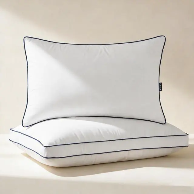 Main image of DOWNCOOL Goose Down Bed Pillows King Size Set of 2, Pillow Soft Support for Side, Back or Stomach Sleepers, for Better Sleep Experience, White 20" x 36"
