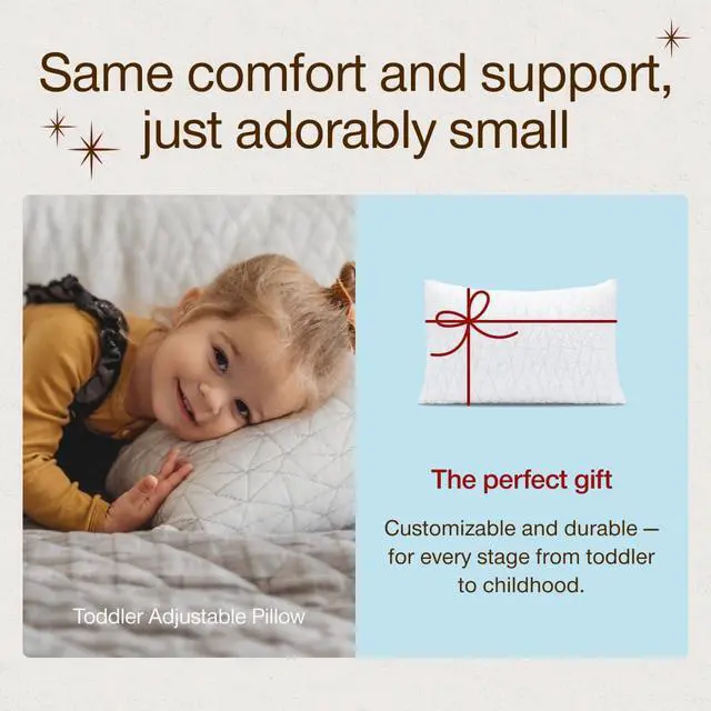 Alt view image 4 of 7 - Coop Home Goods Cool+ Adjustable Cooling Toddler Pillow, 13x19, Cooling Gel Memory Foam Kids Pillow for Ages 2+, Customizable Loft, Breathable, Washable Cover, Childproof Zipper, Small Cooling Pillow