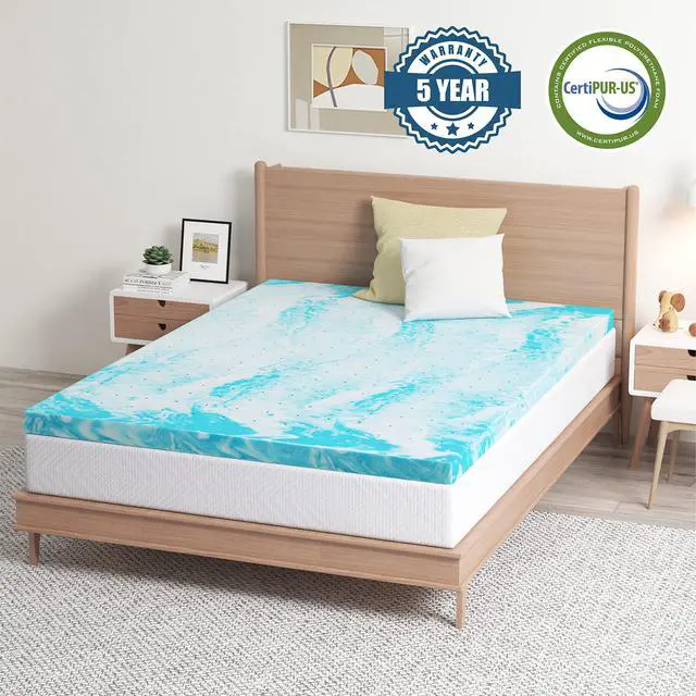 Alt view image 4 of 7 - EGO Topper 4 Inch Queen Memory Foam Mattress Topper, Gel Foam Mattress Topper for Pressure Relief, Ventilated Design Bed Topper in a Box, CertiPUR-US Certified, 60"×80", Medium