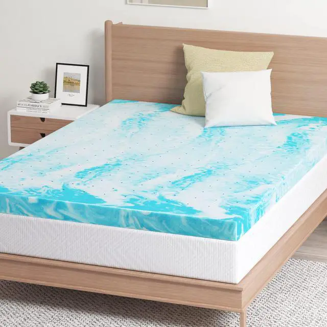 Alt view image 7 of 7 - EGO Topper 4 Inch Queen Memory Foam Mattress Topper, Gel Foam Mattress Topper for Pressure Relief, Ventilated Design Bed Topper in a Box, CertiPUR-US Certified, 60"×80", Medium