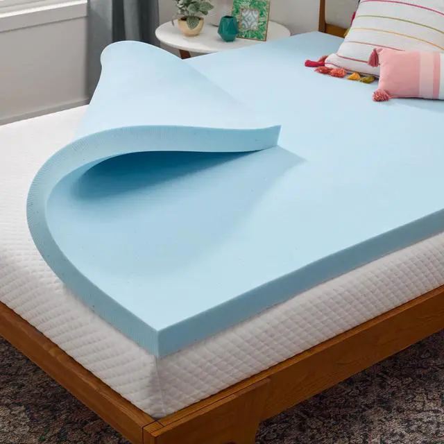 Main image of Linenspa Memory Foam Mattress Topper, Twin XL Size - 3 Inch Gel Infused Memory Foam - Plush Feel - Cooling and Pressure Relieving - CertiPUR Certified - Dorm Room Essentials