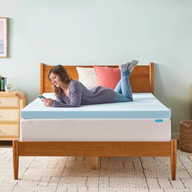 Alt view image 7 of 7 - Linenspa Memory Foam Mattress Topper, Twin XL Size - 3 Inch Gel Infused Memory Foam - Plush Feel - Cooling and Pressure Relieving - CertiPUR Certified - Dorm Room Essentials