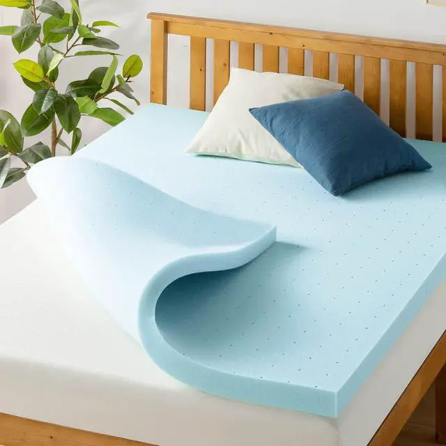 Main image of Best Price Mattress 3 Inch Ventilated Memory Foam Mattress Topper, Cooling Gel Infusion, CertiPUR-US Certified, Dorm Essentials, Queen